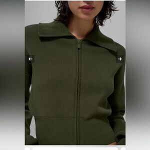 NWT! ALO Yoga Scholar Knit Cropped Full Zip Jacket